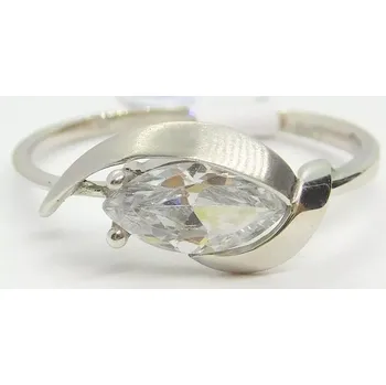 Prsten Klenoty Budín Dámský zlatý prsten ze bílého zlata s velkým zirkonem 585/1,43gr vel. 55 HK1219 (Klenoty Budín Dámský zlatý prsten ze bílého zlata s velkým zirkonem 585/1,43gr vel. 55 HK1219)