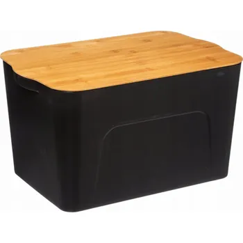 5five Plastová krabice s bambusovým víkem, 24 litrů