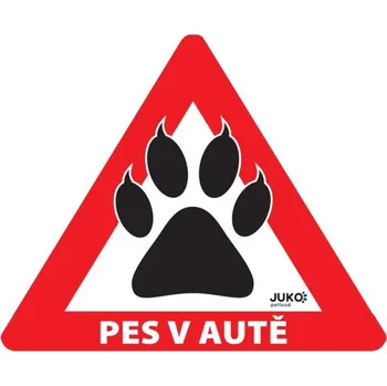 Samolepicí dekorace na vozidlo Samolepka pes v autě venkovní TLAPKA