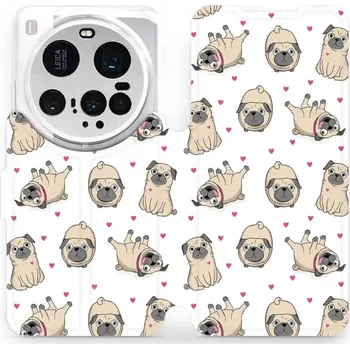 Pouzdro na mobilní telefon Flipové pouzdro Mobiwear - Xiaomi 15 Ultra - M097P Mopsíci (Knížkové flip pouzdro, obal, kryt na mobil Xiaomi 15 Ultra - M097P Mopsíci, materiál Umělá kůže + TPU - ochrana 360°, stojánek, silikonová vanička, magnetické zavírání)