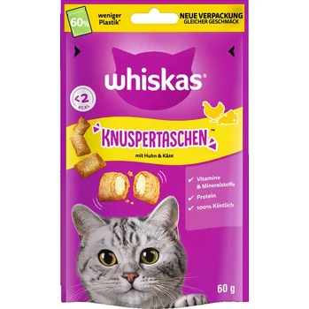 Pamlsek pro kočku 6x60g Whiskas křupavé taštičky kuře se sýrem