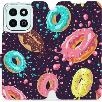 Pouzdro na mobilní telefon Flipové pouzdro Mobiwear - Honor X6b - VP19S Donutky (Knížkové flip pouzdro, obal, kryt na mobil Honor X6b - VP19S Donutky, materiál Umělá kůže + TPU - ochrana 360°, stojánek, silikonová vanička, magnetické zavírání)
