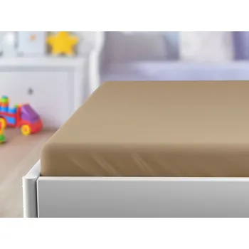 Prostěradlo Jersey prostěradlo do dětské postýlky béžové 70 x 140 cm
