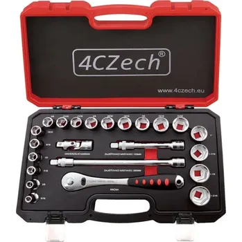 Sada nářadí 1/2” 23dílná sada nářadí 5/16"-1 3/16" + ráčna 72 zubů, 4CZech