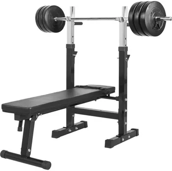 Gorilla Sports Posilovací lavice + nakládací set, 38 kg