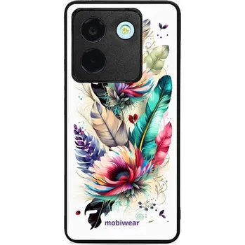 Pouzdro na mobilní telefon Lesklý kryt Mobiwear Glossy - Xiaomi POCO M7 Pro 5G - G017G Pírka a květy (Prémiové lesklé pouzdro, obal, kryt Mobiwear Glossy na mobil Xiaomi POCO M7 Pro 5G - G017G Pírka a květy, materiál Plast + TPU silikon - krytí po všech stranách, neošoupatelný)
