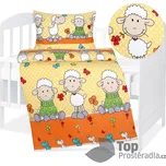 Dětské krepové povlečení 90x135+45x60 Ovečky žluté
