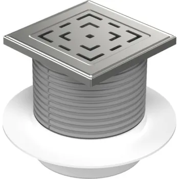 Odvodňovací žlab Podlahová vpusť spodní D50, límec, nerez mřížka LABYRINTH 125
