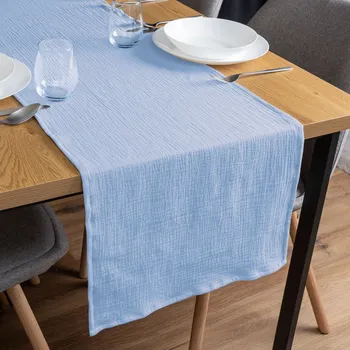 ubrus Mušelínový běhoun na stůl MSN-039 Nebesky modrý 20x140 cm