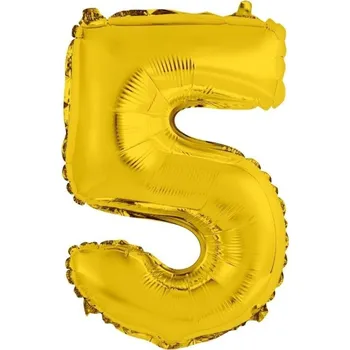 Balónek Nafukovací ČÍSLICE 5 zlatá 35cm