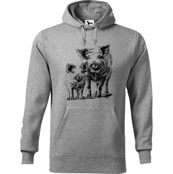 Dámská mikina Mikina - Chov prasat - selat Barva: Šedá (12), Velikost: 3XL, Střih: Pánské