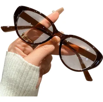 Tlakoměr Plastové dioptrické brýle cat eye -1,50 s filtrem modrého světla Elegantní dámské brýle na dálku Ochrana očí Práce u počítače tmavě hnědá