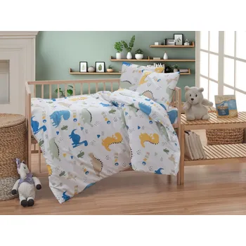 Povlečení Brotex Bavlněné dětské povlečení do malé postýlky 90x135, 45x60 cm Dino Zapínání: zipový uzávěr