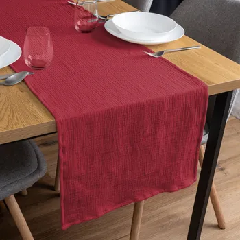 ubrus Mušelínový běhoun na stůl MSN-052 Malinově červený 20x120 cm