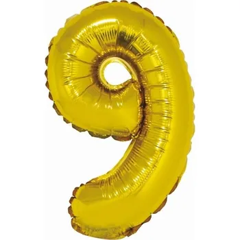 Balónek Nafukovací ČÍSLICE 9 zlatá 35cm