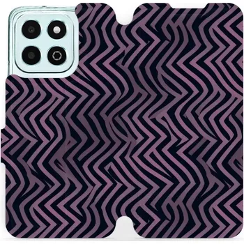 Pouzdro na mobilní telefon Flipové pouzdro Mobiwear - Honor X6b - VA55S Fialové klikyháky (Knížkové flip pouzdro, obal, kryt na mobil Honor X6b - VA55S Fialové klikyháky, materiál Umělá kůže + TPU - ochrana 360°, stojánek, silikonová vanička, magnetické zavírání)