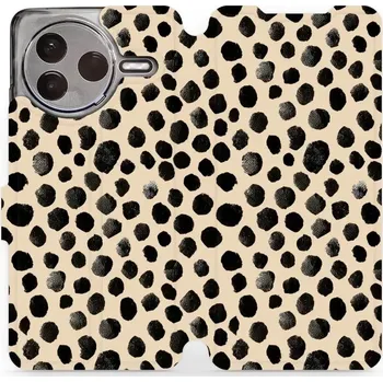 Pouzdro na mobilní telefon Flipové pouzdro Mobiwear - Xiaomi POCO F7 Pro 5G - VA50S Černé puntíky (Knížkové flip pouzdro, obal, kryt na mobil Xiaomi POCO F7 Pro 5G - VA50S Černé puntíky, materiál Umělá kůže + TPU - ochrana 360°, stojánek, silikonová vanička, magnetické zavírání)