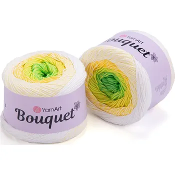 Galanterie Yarn Art Bouquet 705 smetanová žlutá zelená
