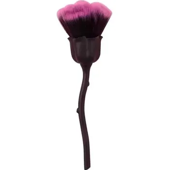 Kosmetický štětec Stylový štětec na make up a pudr s motivem růže | kosmetický štětec, štětec na líčení - černý