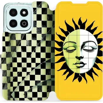 Pouzdro na mobilní telefon Flipové pouzdro Mobiwear - Honor X6b - VP56S Tvář slunce (Knížkové flip pouzdro, obal, kryt na mobil Honor X6b - VP56S Tvář slunce, materiál Umělá kůže + TPU - ochrana 360°, stojánek, silikonová vanička, magnetické zavírání)