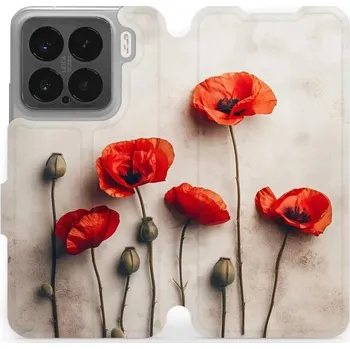 Pouzdro na mobilní telefon Flipové pouzdro Mobiwear - Xiaomi 15 - VP42S Vlčí máky (Knížkové flip pouzdro, obal, kryt na mobil Xiaomi 15 - VP42S Vlčí máky, materiál Umělá kůže + TPU - ochrana 360°, stojánek, silikonová vanička, magnetické zavírání)