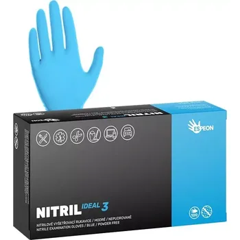 Pracovní rukavice ESPEON Nitrilové rukavice NITRIL IDEAL3 100ks Modrá L