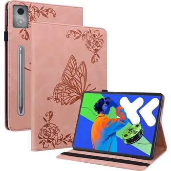 Pouzdro na tablet Butterfly zavírací pouzdro na tablet Lenovo Idea Tab Pro 12.7 - růžové