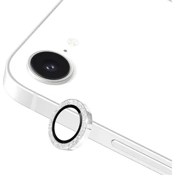 Tvrzené sklo na čočku fotoaparátu ENKAY pro Apple iPhone 16e - hliníkový kroužek - stříbrné