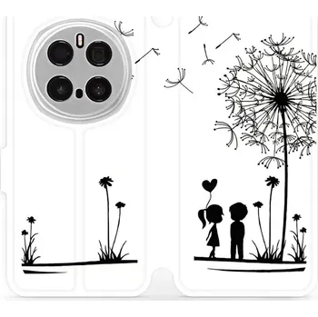 Pouzdro na mobilní telefon Flipové pouzdro Mobiwear - Honor Magic7 Pro 5G - MH16P Dvojice s pampeliškou (Knížkové flip pouzdro, obal, kryt na mobil Honor Magic7 Pro 5G - MH16P Dvojice s pampeliškou, materiál Umělá kůže + TPU - ochrana 360°, stojánek, silikonová vanička, magnetické)