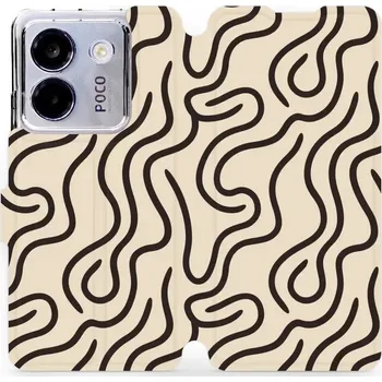 Pouzdro na mobilní telefon Flipové pouzdro Mobiwear - Xiaomi POCO M7 Pro 5G - VA60S Linky (Knížkové flip pouzdro, obal, kryt na mobil Xiaomi POCO M7 Pro 5G - VA60S Linky, materiál Umělá kůže + TPU - ochrana 360°, stojánek, silikonová vanička, magnetické zavírání)