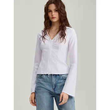 Dámská móda Zkrácená košile - L - House - bílý - 993DS-00X