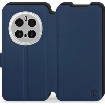 Pouzdro na mobilní telefon Flipové pouzdro Mobiwear Semiš - Honor Magic7 Pro 5G - Modré & Černé (Knížkové semišové flip pouzdro, obal, kryt na mobil Honor Magic7 Pro 5G - Modré & Černé, materiál semiš + TPU, ochrana 360°, stojánek, silikonová vanička, magnetické zavírání)