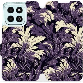 Pouzdro na mobilní telefon Flipové pouzdro Mobiwear - Honor X6b - VA46S Fialové rostliny (Knížkové flip pouzdro, obal, kryt na mobil Honor X6b - VA46S Fialové rostliny, materiál Umělá kůže + TPU - ochrana 360°, stojánek, silikonová vanička, magnetické zavírání)