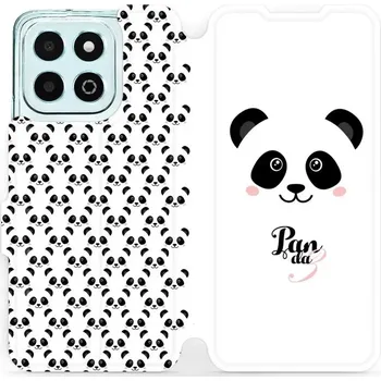 Pouzdro na mobilní telefon Flipové pouzdro Mobiwear - Honor X6b - M030P Panda Amálka (Knížkové flip pouzdro, obal, kryt na mobil Honor X6b - M030P Panda Amálka, materiál Umělá kůže + TPU - ochrana 360°, stojánek, silikonová vanička, magnetické zavírání)