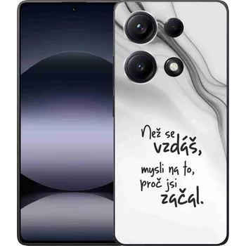 Pouzdro na mobilní telefon Gelový kryt mmCase na Xiaomi Redmi Note 14S - citát 2 bílé pozadí