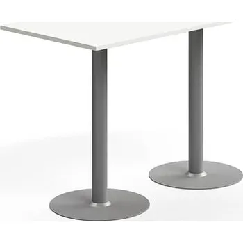 Jídelní stůl Barový stůl ALVA, 1400x700x900 mm, vysokotlaký laminát, stříbrná/bílá