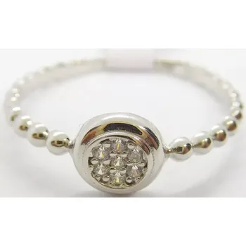 Prsten Klenoty Budín Dámský prsten z bílého zlata se zirkony 585/1,25gr vel. 58 HK1223 (Klenoty Budín Dámský prsten z bílého zlata se zirkony 585/1,25gr vel. 58 HK1223)