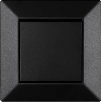 vypínač Elhard Vypínač Royal Premium č.1 s rámečkem, černý - kompletní