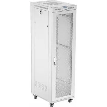 Rozvaděč Lanberg 19palcová 42U 600x800 stojanová rozvaděčová skříň s perforovanými dveřmi, LCD, šedá (ploché balení)