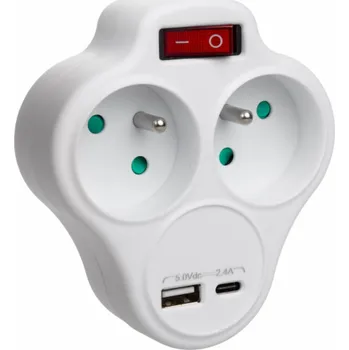 Elektrická zásuvka Maclean Napájecí zásuvka x2 USB MCE336 typ E