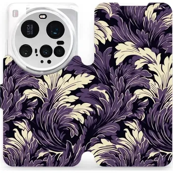 Pouzdro na mobilní telefon Flipové pouzdro Mobiwear - Xiaomi 15 Ultra - VA46S Fialové rostliny (Knížkové flip pouzdro, obal, kryt na mobil Xiaomi 15 Ultra - VA46S Fialové rostliny, materiál Umělá kůže + TPU - ochrana 360°, stojánek, silikonová vanička, magnetické zavírání)