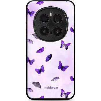 Pouzdro na mobilní telefon Lesklý kryt Mobiwear Glossy - Honor Magic7 Pro 5G - GP77G Fialoví motýlci (Prémiové lesklé pouzdro, obal, kryt Mobiwear Glossy na mobil Honor Magic7 Pro 5G - GP77G Fialoví motýlci, materiál Plast + TPU silikon - krytí po všech stranách, neošoupatelný)