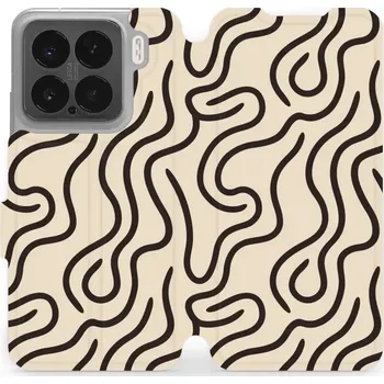 Pouzdro na mobilní telefon Flipové pouzdro Mobiwear - Xiaomi 15 - VA60S Linky (Knížkové flip pouzdro, obal, kryt na mobil Xiaomi 15 - VA60S Linky, materiál Umělá kůže + TPU - ochrana 360°, stojánek, silikonová vanička, magnetické zavírání)