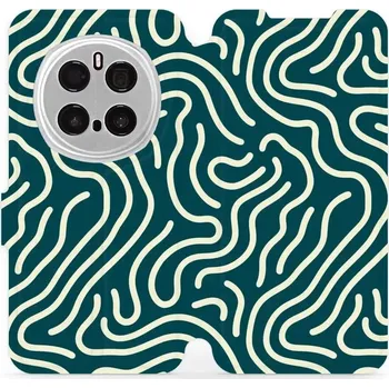 Pouzdro na mobilní telefon Flipové pouzdro Mobiwear - Honor Magic7 Pro 5G - VA61S Béžové linky (Knížkové flip pouzdro, obal, kryt na mobil Honor Magic7 Pro 5G - VA61S Béžové linky, materiál Umělá kůže + TPU - ochrana 360°, stojánek, silikonová vanička, magnetické zavírání)