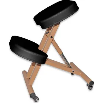 Jednací židle Ergonomická klekačka na kolečkách Černá