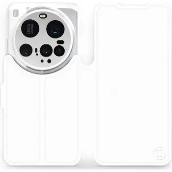 Pouzdro na mobilní telefon Flipové pouzdro Mobiwear - Xiaomi 15 Ultra - Bílé a šedé (Knížkové flip pouzdro, obal, kryt na mobil Xiaomi 15 Ultra - Bílé a šedé, materiál Umělá kůže + TPU - ochrana 360°, stojánek, silikonová vanička, magnetické zavírání)