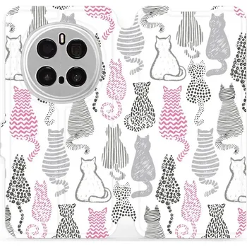 Pouzdro na mobilní telefon Flipové pouzdro Mobiwear - Honor Magic7 Pro 5G - MX01S Kočičí zádíčka (Knížkové flip pouzdro, obal, kryt na mobil Honor Magic7 Pro 5G - MX01S Kočičí zádíčka, materiál Umělá kůže + TPU - ochrana 360°, stojánek, silikonová vanička, magnetické zavírání)