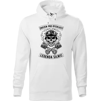 Pánská mikina DOBRÝ TRIKO Pánská mikina s potiskem Zrozen pro rychlost Velikost pánské mikiny: XL, Barva: Bílá