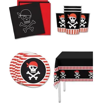 Party dekorace Funiglobal Kits - Sada party dekorací pirát pro 8 lidí - Pirates Party -