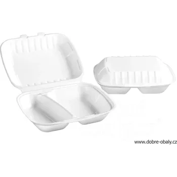Jednorázové nádobí Menuboxy 2-dílné 240x210x65 mm XPS, karton - Menuboxy 2-dílné 24